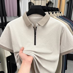 Camiseta de Manga Corta para Hombre, Nueva Colección 2026, con Cierre de Cremallera, Tela de Lona Transpirable, para Oficina y Actividades Diarias - Product Image 2