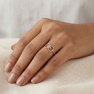 Anillo de diamante natural de corte brillante redondo de 0.03 ct, color HI, claridad VS SI, oro rosa, joyería fina, proveedor mayorista. - Product Image 1