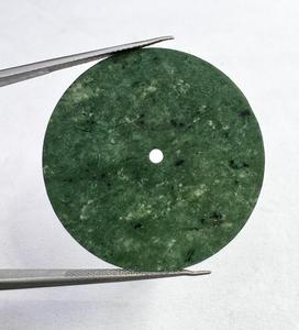 Cadran de montre en pierre de marbre vert 34,5 mm x 1,5 mm, cadran rond en pierres précieuses pour montres de luxe personnalisées - Product Image 3