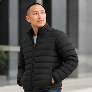 Men's <b>Black</b> <b>Windbreaker</b> Jacket Hooded Windproof Breathable Quick Dry Polyester/Nylon Streetwear Winter Zipper Front Regular Fit - Product Image 1