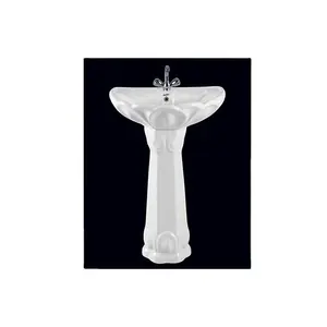 Trusted Wholesale Supplier Selling Classic Design White Ceramic Wash Basin with Pedestal Sinks for Hotel Use at Least Price