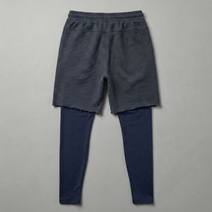 Pantalon de jogging pour homme à superposition de shorts, taille élastique avec cordon de serrage, tissu extensible, style streetwear athlétique moderne - Product Image 6