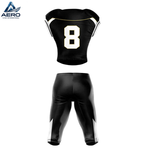 Servicio OEM ODM 2026, Uniforme de Fútbol Americano Personalizado, Totalmente Negro, con Jersey de Malla Profesional y Pantalones Acolchados - Product Image 3