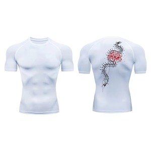 New Design Customized Sublimated Rashguard High Quality Polyester Men's Rashguard Short Sleeve Training Rashguard - Product Image 2