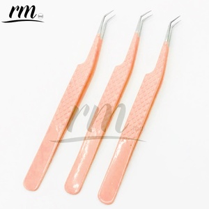 RMI Premium Nude Volumen Pinzas para pestañas Bota delgada de 90 grados Herramienta de extensión de pestañas de etiqueta privada de acero inoxidable sostenible - Product Image 2