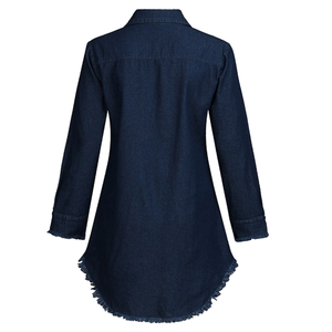 Camisa de Vestir para Mujer, 100% Algodón Popelina, Transpirable, Formal, para Oficina, con Botones, Manga Larga, Lisa/Estampada, con Logotipo Frontal - Product Image 5