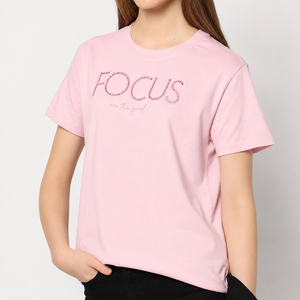 Camiseta Bordada para Mujer, Ligera, de Manga Corta, para Moda Casual y Comodidad Diaria, Premium - Product Image 1