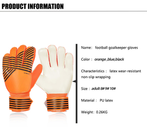 Gants de gardien de but en PU de haute qualité, vente en gros d'usine, pour adultes et jeunes, meilleure protection des doigts, gants de football en latex de haute qualité - Product Image 5
