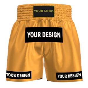 Shorts de Muay Thai personnalisés avec logo, en tissu satiné respirant et léger, pour entraînement en salle, avec ceinture élastique, vêtements de fitness pour hommes et femmes - Product Image 1