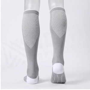 <b>Knee</b> <b>High</b> Running <b>Socks</b> Gray Dot Pattern Breathable Knitted for Adults Summer Sport Use - Product Image 2