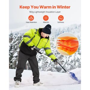 High Visibility <b>Reflective</b> Safety <b>Jacket</b> for <b>Men</b> Women Waterproof Winter Hoodie Work Construction Coat Pockets for Rainy Days - Product Image 5