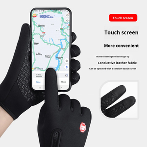 Guantes de cuero para deportes al aire libre para hombre y mujer, guantes de invierno con forro polar, cálidos, para esquiar, resistentes al viento, ignífugos, gruesos - Product Image 3