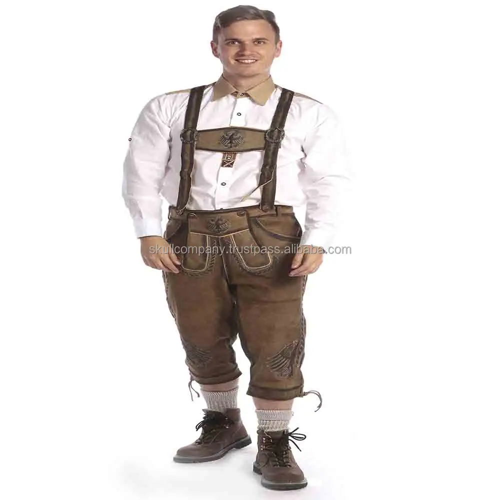 El último traje Bavaria Trachten Lederhosen Men Oktoberfest de cuero genuino Lederhosen personalizado Lederhosen