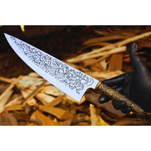 Cuchillo de Chef Personalizado Hecho a Mano Jexmoo de Acero Inoxidable con Mango Elegante y Funda de Cuero de 13 Pulgadas, Regalo para Chef - Product Image 5