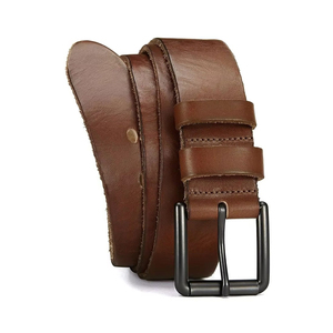 Cinturones de Cuero Vacuno Ajustables, Casuales, Clásicos, de Primera Calidad, Transpirables, con Hebilla Plateada, Hechos en Pakistán, Nueva Llegada, Personalizados - Product Image 1