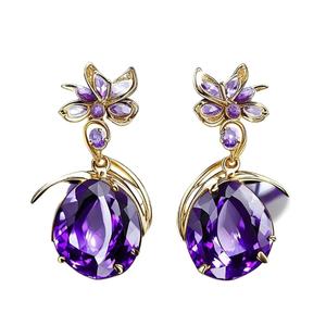 ต่างหู925เงินสเตอร์ลิงทำด้วยมือเครื่องประดับ18K ของผู้หญิงที่มีงานแต่งงานที่น่ารัก - Product Image 1