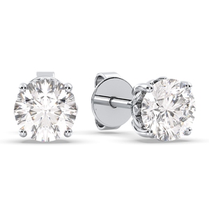 REYES Classic Design Round Brilliant Cut Moissanite <b>Screw</b> <b>Back</b> Stud <b>Earrings</b> For Women 14K Yellow <b>Gold</b> Wedding Fine Jewelry - Product Image 5