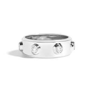 8mm Flush <b>Set</b> Diamond Wedding Band Round Cut Lab Grown 14K 18K Solid Gold Minimalist Rivet <b>Rings</b> For <b>Men</b> Factory Price Wholesale - Product Image 1