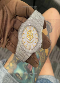 Montre mécanique NANCY DIAMOND de qualité supérieure avec mouvement ETA, diamants et moissanite, style hip-hop glacé, luxe VVS, bijoux personnalisés unisexes - Product Image 5