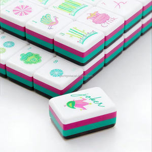 In Stock Luxury Leopard Print Acrylic <b>Mahjong</b> Tiles Portable Travel <b>mahjong</b> <b>Set</b> - Product Image 2