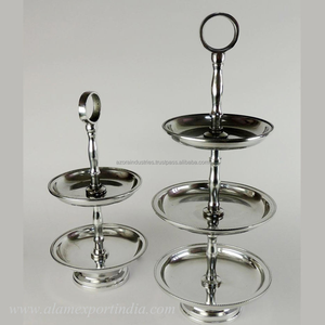 Nuevo soporte multifuncional de Metal para pasteles, mesa de Hotel de lujo, soporte para servir frutas y pasteles, acabado antiguo de Azora Industries - Product Image 2