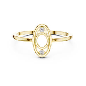 Anillo de oro macizo de 14k para mujer con diamante de corte redondo, simple, clásico y minimalista, para regalo, compromiso, aniversario, boda. - Product Image 1