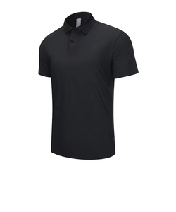 Polo personnalisé pour homme en soie glacée sans couture, séchage rapide, pour golf et tennis, couleur unie, respirant, rafraîchissant pour l'été, vêtements de sport OEM ODM - Product Image 2