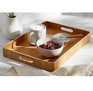 Plateau de service multifonctionnel en bois d'acacia personnalisable et écologique pour la cuisine, l'hôtellerie, la vaisselle moderne pour les fêtes et le service alimentaire - Product Image 4