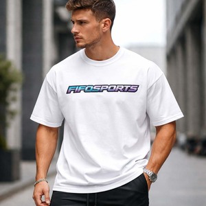 เสื้อยืดผู้ชายผ้าฝ้ายถักสีตามสั่ง ทรงโอเวอร์ไซส์ สปอร์ต แห้งเร็ว ระบายอากาศดี สำหรับฤดูร้อน - Product Image 3