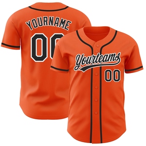 Venta al por Mayor Directa de Fábrica OMMIZ INDUSTRY, Jersey de Béisbol Auténtico Personalizado en Naranja, Negro y Blanco - Product Image 1