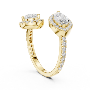 แหวนหมั้นและแต่งงานสุดหรูแหวนทองและเพชรแบบสั่งทำ10K - Product Image 3