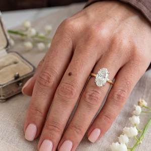 3.01CT Oval Cut Lab Grown Diamond Engagement Ring 14K Yellow Gold Solitaire Wedding Ring IGI Certified Anniversary <b>Gift</b> <b>for</b> <b>Her</b> - Product Image 5
