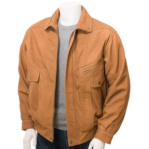 Veste d'hiver pour homme en cuir véritable de haute qualité, imperméable, coupe-vent, design simple, look décontracté, légère, pour le streetwear quotidien - Product Image 1