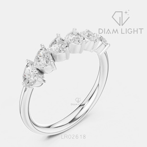 Bague de mariage en or blanc 14 carats avec diamant de laboratoire certifié IGI, taille poire 0,88 carat, bijoux fins, pour fiançailles et anniversaire - Product Image 2