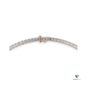 Collier tennis en or rose 24,06 CT avec diamants de laboratoire taille émeraude en or massif 14 carats - Product Image 4