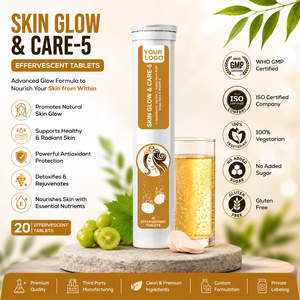Comprimés effervescents de soin éclat de la peau de qualité supérieure, fabrication de produits nutraceutiques par des tiers, marque privée, approvisionnement OEM ODM - Product Image 1