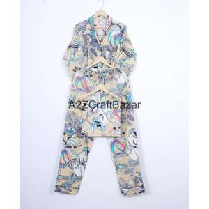 Elegante y Romántico Conjunto de Pijama de Invierno para Mujer, 100% Algodón, Suave y Transpirable, de 2 Piezas, con Estampado Floral, Mangas Largas y Cintura Elástica - Product Image 6