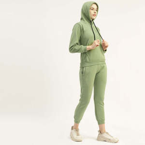 <b>Women</b> Casual Two-Piece Tracksuit Hoodie and <b>Jogger</b> Set with Customizable Logo Design <b>Fleece</b> Cotton Winter Tracksuits - Product Image 2