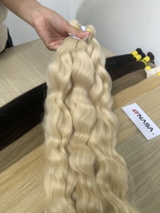 Extensions de cheveux humains vierges vietnamiens en gros Nasa Hair, 100g, couleur claire, 60cm de long, super double drawn, lots en vrac - Product Image 5