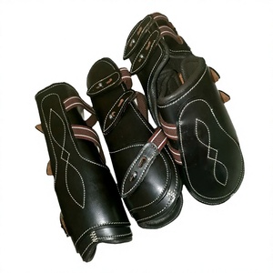 Protège-jambes pour chevaux, bandages réglables en cuir PU, soutien des tendons pour l'équitation et l'entraînement - Product Image 4