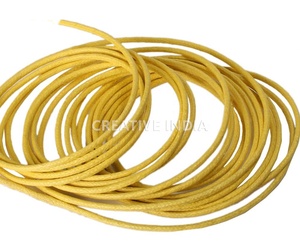 Cordon ciré tressé en coton 100% rond de 2 mm pour chaussures, sacs, vêtements, textile de maison - Product Image 3