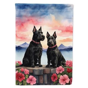 Terrier escocés, Bandera de jardín de dos corazones, buzón Multicolor, pancarta decorativa para patio, ilustraciones y camas de flores, tamaño pequeño - Product Image 1