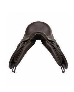 Selle de course pour chevaux en cuir véritable de haute qualité, confortable, antidérapante, professionnelle, avec logo personnalisé, pour dressage et saut d'obstacles - Product Image 4