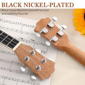 Ukelele de 23 Pulgadas con Cuerpo de Caoba y Diapasón de Palisandro, con Capo, Correa, 3 Púas, Llave Inglesa y Todo en una Bolsa de Algodón para Guitarristas - Product Image 2