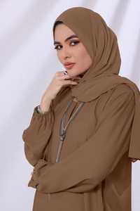 OEM Custom Logo Modest Muslim Women Long Sleeve Button Regular Fit Full Length Lightweight Handmade <b>Plus</b> <b>Size</b> Georgette - Product Image 4
