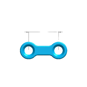 Plaque orthopédique maxillo-faciale droite à 2 trous (9 mm et 12 mm) en titane, fabriquée professionnellement pour la craniomaxillofaciologie (CMF) - Product Image 3
