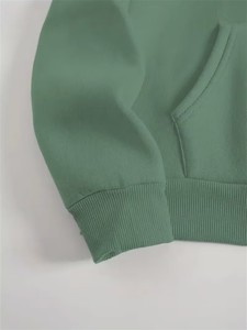 Ensemble de survêtement unisexe en polaire vert décontracté pour l'hiver, avec sweat à capuche zippé intégral et pantalon de jogging imprimé en relief - Product Image 6