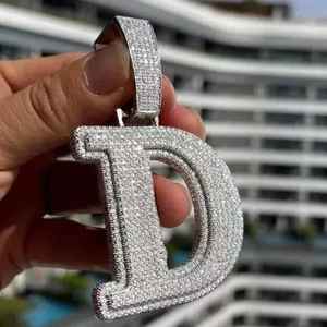 Joyería Hip Hop Personalizada para Hombre, Chapado en Oro de 18K, Plata de Ley 925, Moissanita VVS, Diamante de Laboratorio, Colgante con Inicial de Letra y Nombre - Product Image 2