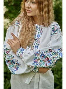 <b>Women</b> Summer Dresses Boho <b>White</b> Embroidered Midi Dress <b>Women</b> Lantern Sleeve High Waist Tie <b>Belt</b> A-Line Casual Summer Dress - Product Image 3