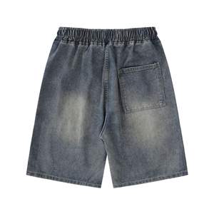 Shorts de mezclilla Destroy Wash Mid, estilo casual, de pierna recta, para verano, ecológicos, de alta calidad, elásticos, estampados y bordados. - Product Image 2